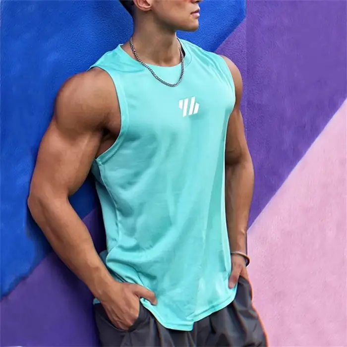Gilet sport maille sans manches hommes 2025 - Fitness course été débardeurs vêtements techniques