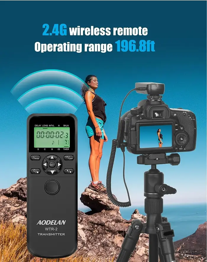 Sans Fil WTR-2 Caméra Minuterie Obturateur étiez ération Timelammar Intervalomètre Télécommande Pour