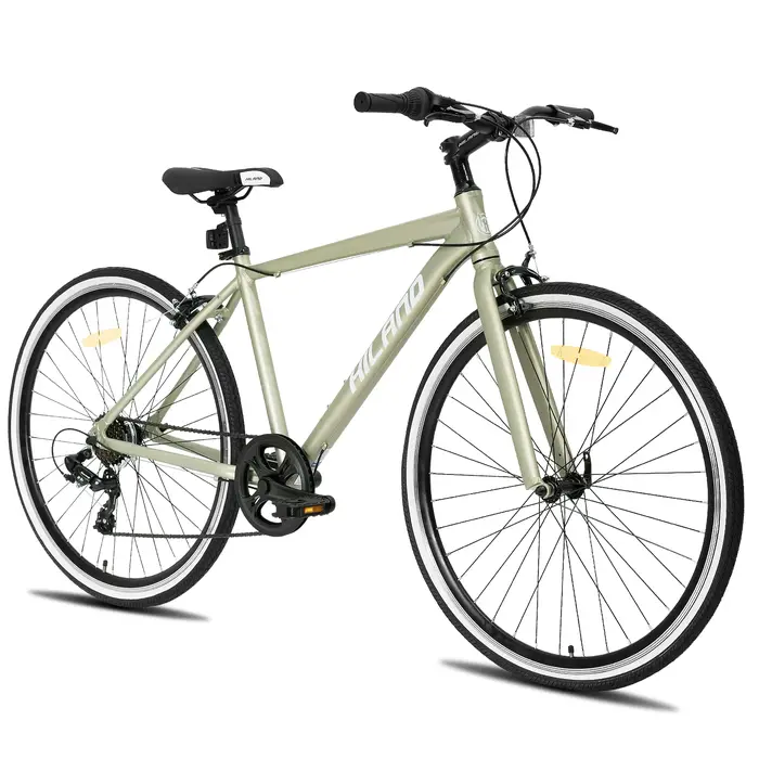 Hiland-Vélo Hybride avec Cadre en Aluminium pour Homme et Femme, Roues 700C, Vélo de Ville, Vélo de 