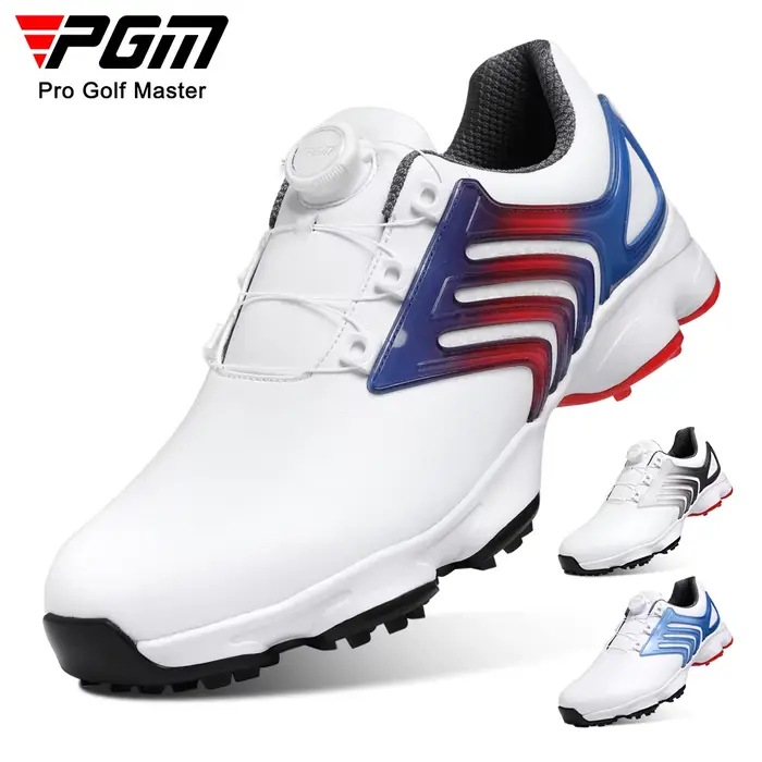 Chaussures de golf imperméables été mode - Espadrilles décontractées laçage rapide antidérapant hommes XZ374
