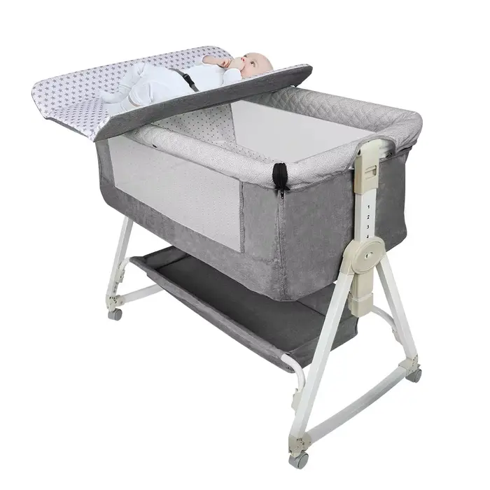 Lit Berceau Cododo Bébé, Dormir Ensemble, avec Matelas, Table à Langer, Facile à Déplacer, Lit Bébé 