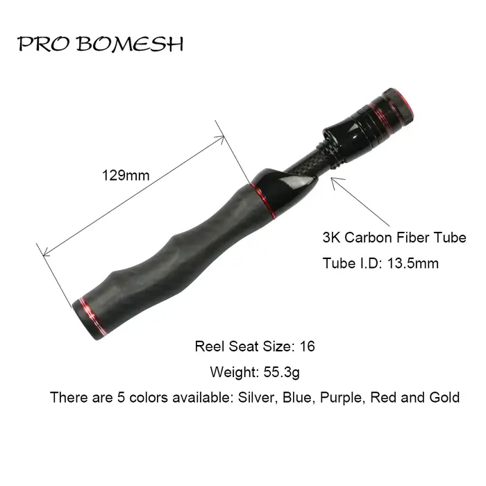 Pro Bomesh filature coulée pleine longueur en Fiber de carbone poignée Kit truite canne à pêche bric