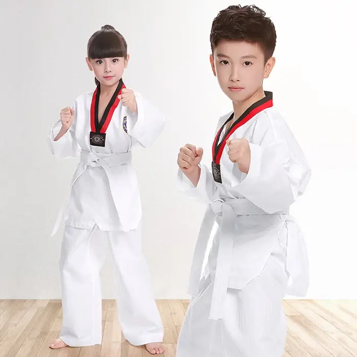 Costume TKD taekwondo karaté judo blanc unisexe enfants adultes 2022