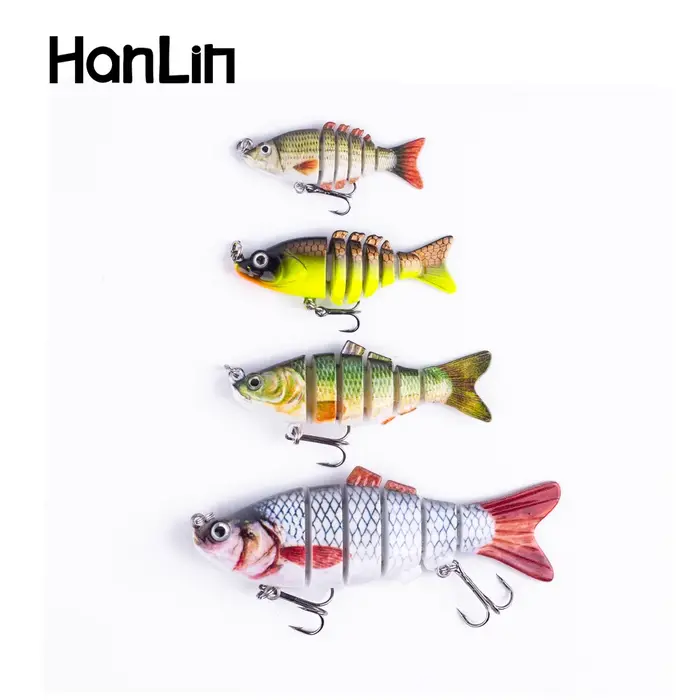 Leurre de pêche articulé Hanlin 5/6/7/8/10cm, mini-swimbait flexible, leurre bionique crankbait coul