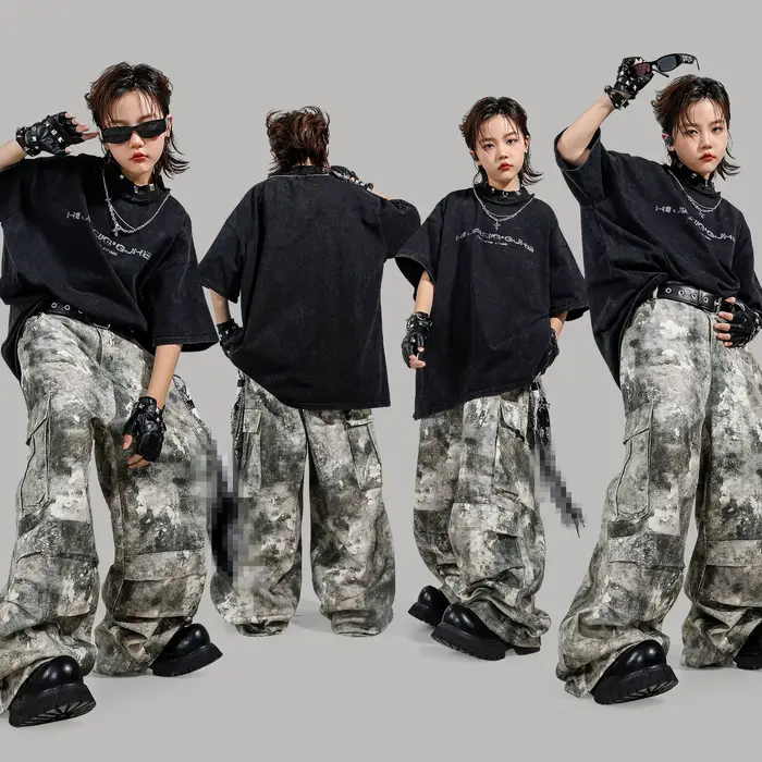 Ensemble de tenue de danse pour enfants, style hip-hop, streetwear, jazz, unisexe, pour spectacle, v