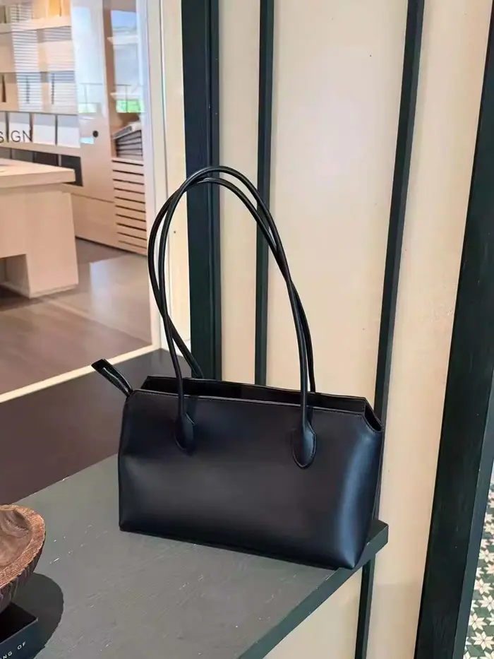 【Sac fourre-tout à longue poignée】 Sac à bandoulière en cuir de veau véritable importé de la série R