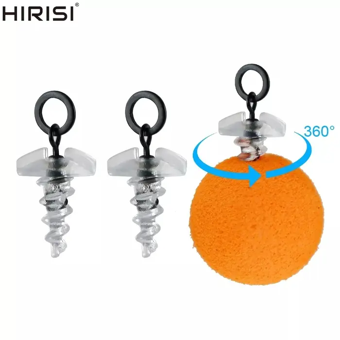 10 Pièces Vis d'appât en plastique avec Emerillons Roulant Pêche Carpe avec Anneau D-Rig Chod Rig  A