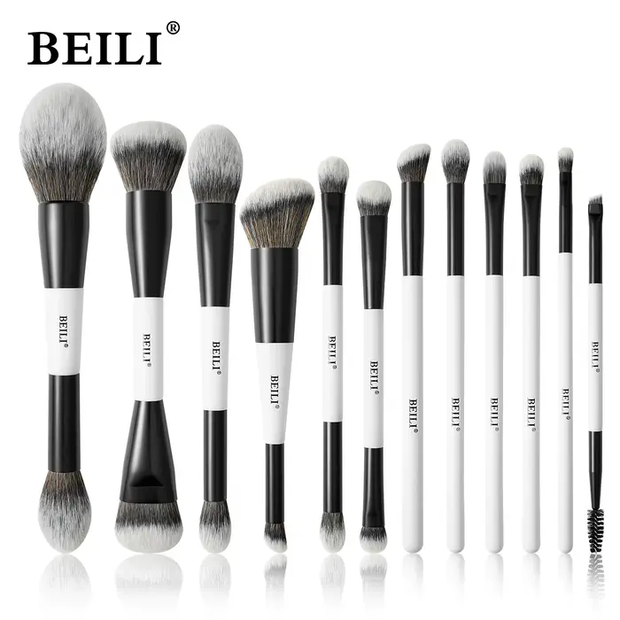 BEILI – ensemble de pinceaux de maquillage professionnels à double extrémité, 12 pièces, pour Contou