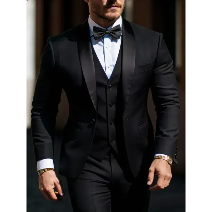 Ensemble de costume 3 pièces pour homme : veste, gilet et pantalon, costumes de cérémonie, de mariag