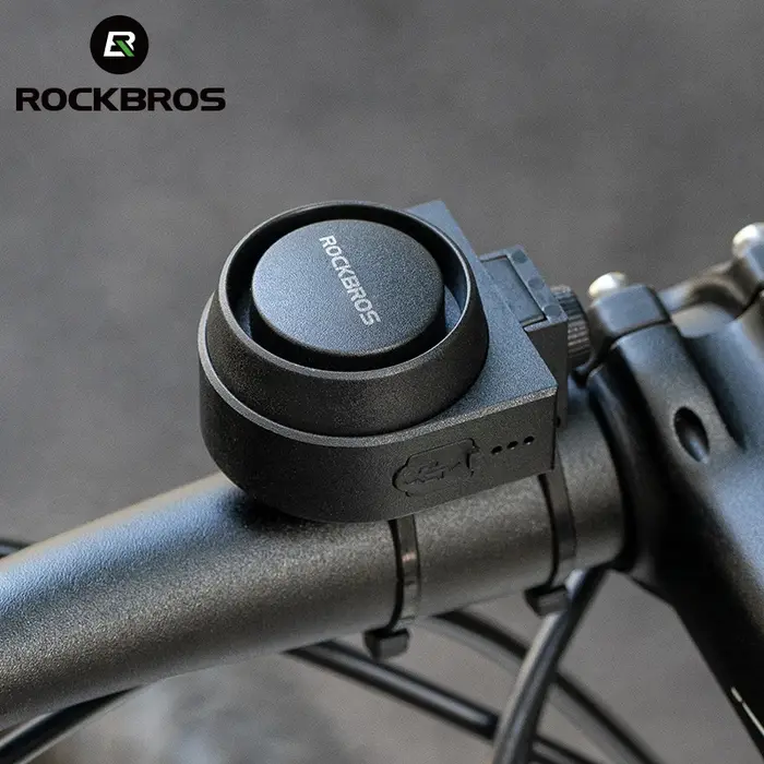 ROCKBROS-Sonnette électrique de type C pour vélo, klaxon antivol, télécommande sans fil, IPX5, insta