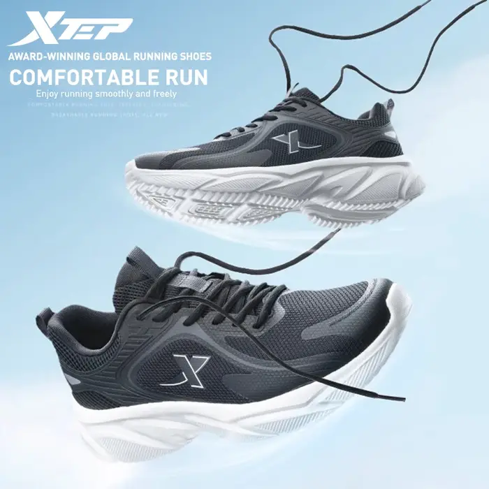 Xtep chaussures de course hommes respirant maille confortable chaussures de Sport été casual Absorpt