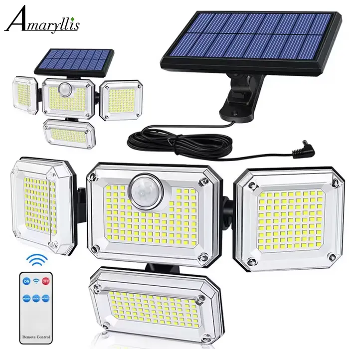 Lampe solaire étanche IP65 avec tête réglable, lampe de jardin, grand angle d'éclairage, 3 modes, 20