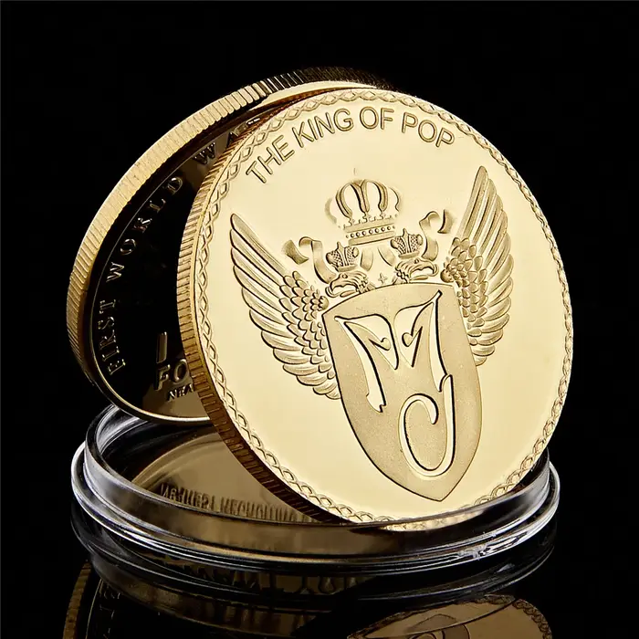 Michael Jackson le roi du Pop pièce commémorative plaquée or cadeau d'anniversaire pièces de collect