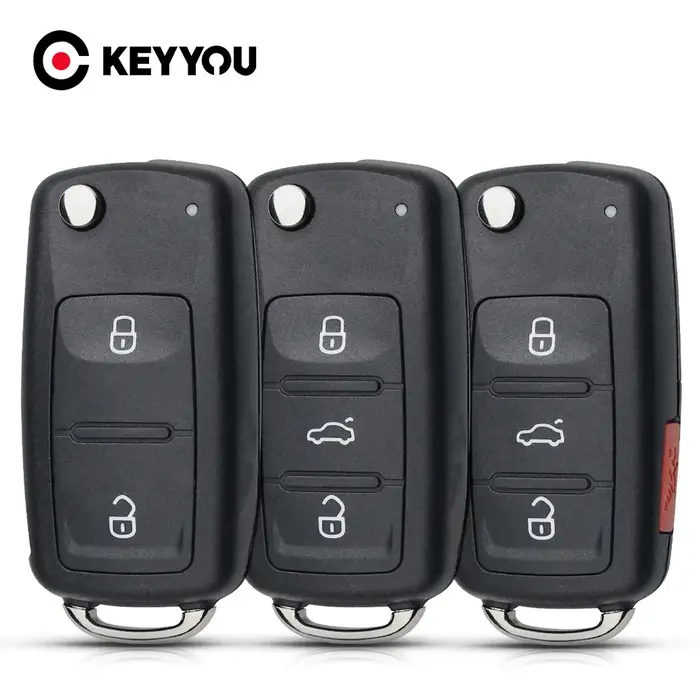 KEYYOU 10 pièces 2/3/4 boutons coque de clé à distance pour Skoda Octavia VW Volkswagen Golf Mk6 Tig