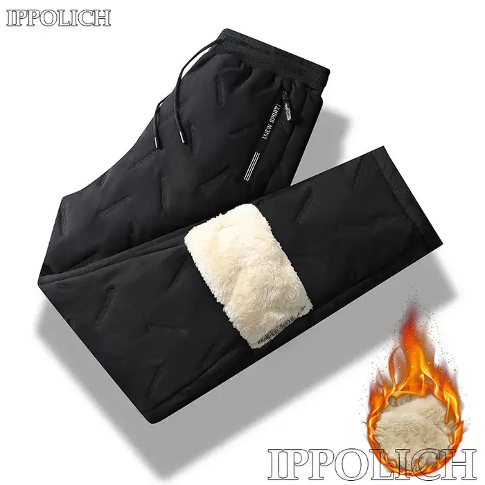 Pantalon de course d'hiver en cachemire épais polaire coupe-vent pantalons de survêtement hommes Jog