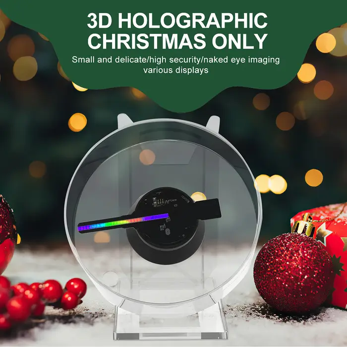 Projecteur d'hologramme 3D, affichage publicitaire, ventilateur, lecteur vidéo, œil nu, HD, LED, per