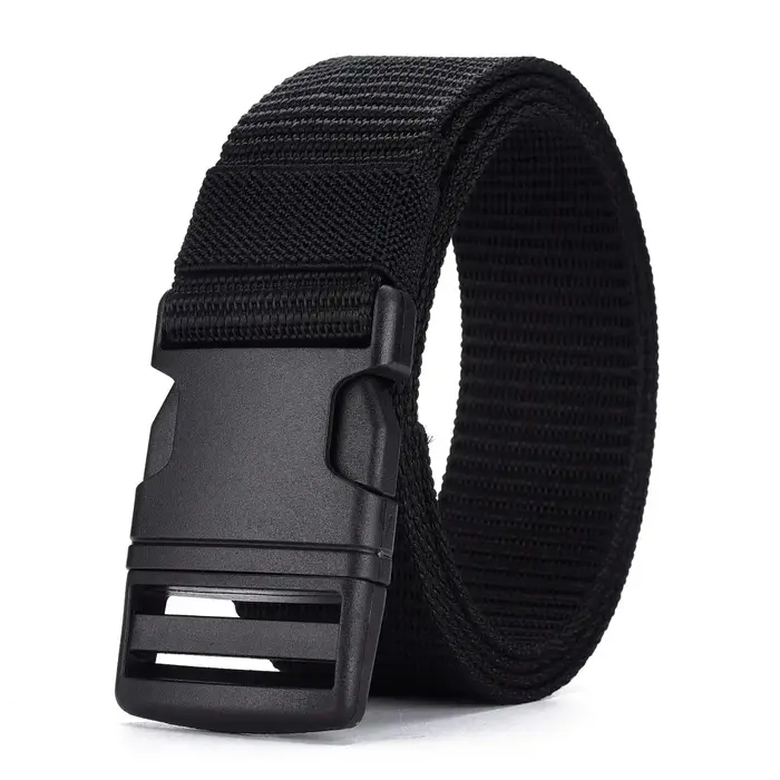 Ceinture en nylon tissé pour homme, sans métal, en plastique, de haute qualité, pour l'extérieur