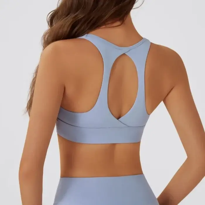 Soutien-gorge de sport Yoga pour femmes, coussin de poitrine amovible, haut à licou, Push-up, dos ou