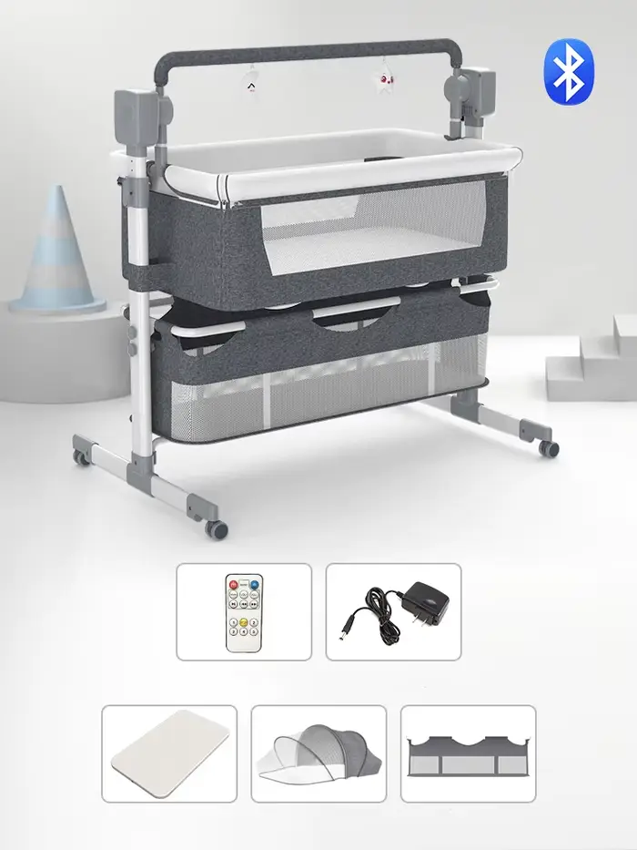 Moussinet pour bébé, à bascule électrique automatique avec télécommande, couffin de chevet pour nouv