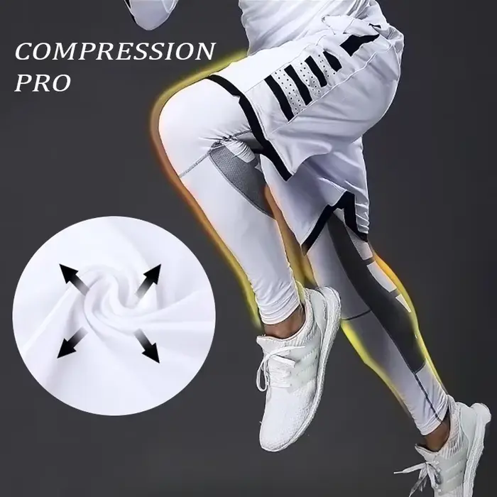 Pantalons de compression pour hommes - Course, cyclisme et sports d'équipe élastiques