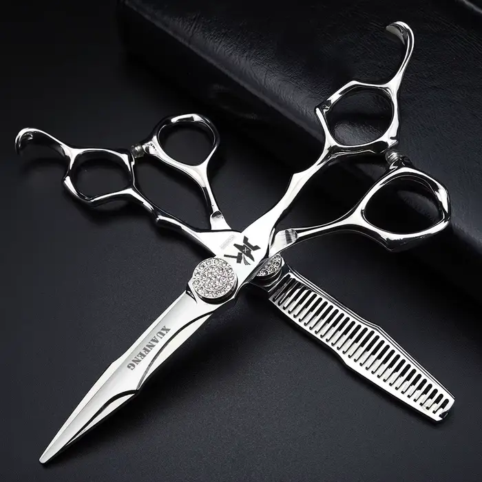 Ciseaux à cheveux artisanaux CNC 6 pouces, ciseaux de coupe et d'amincissement en acier japonais 440