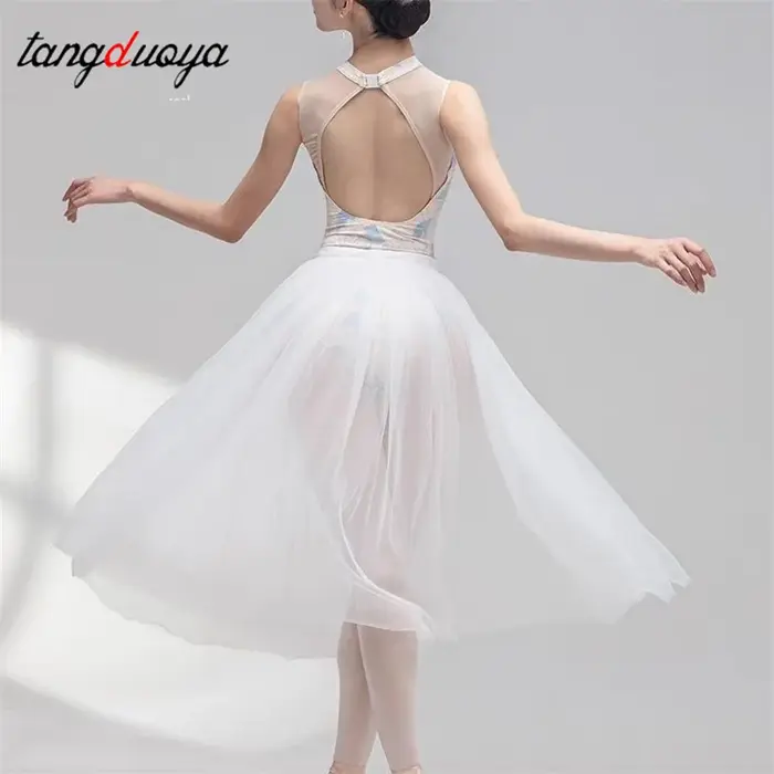 Jupe de danse longue en tulle blanc à 4 couches pour adultes, jupe bouffante pour ballet, mariage, f