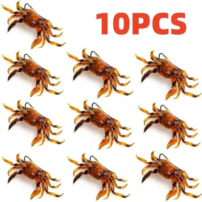 ALASICKA 5-10 pièces 8/10CM leurre de crabe Simulation 3D appât de crabe appât artificiel appât soup