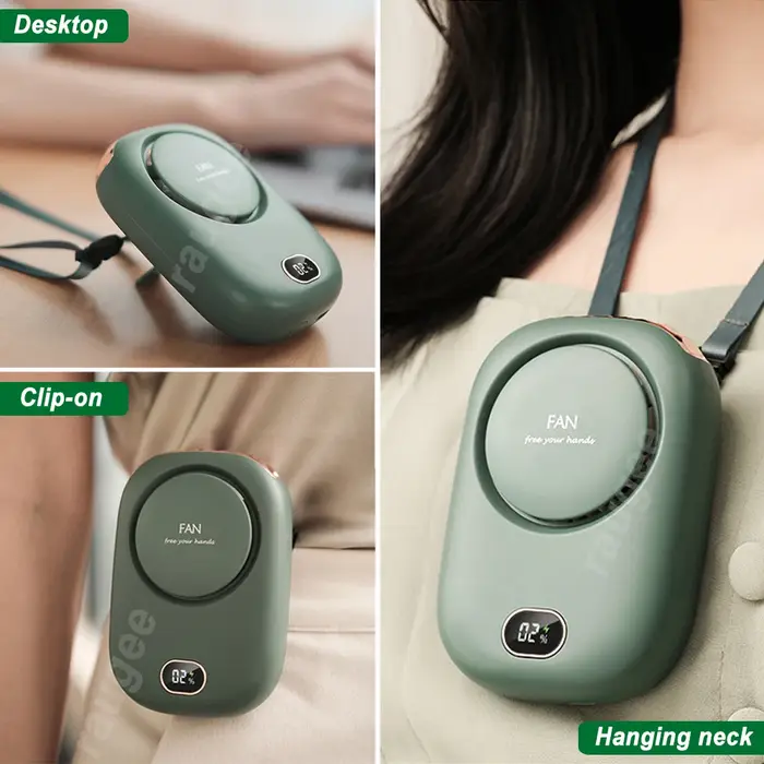 Mini ventilateur Portable à Clip de taille, Rechargeable, suspendu au cou, pour Camping en plein air