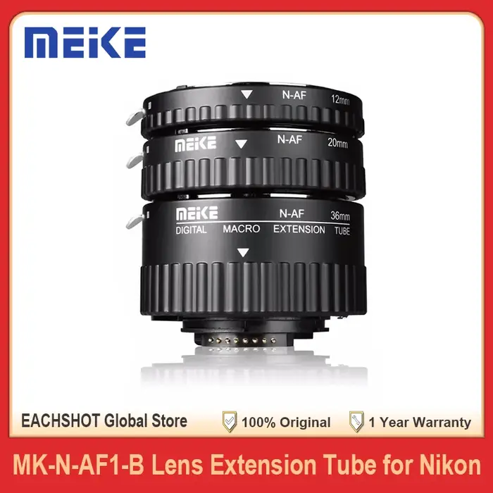 Meike MK-N-AF1-B Auto Focus Macro Extension Tube Anneau En Plastique pour Nikon D7200 D7100 D5600 D5