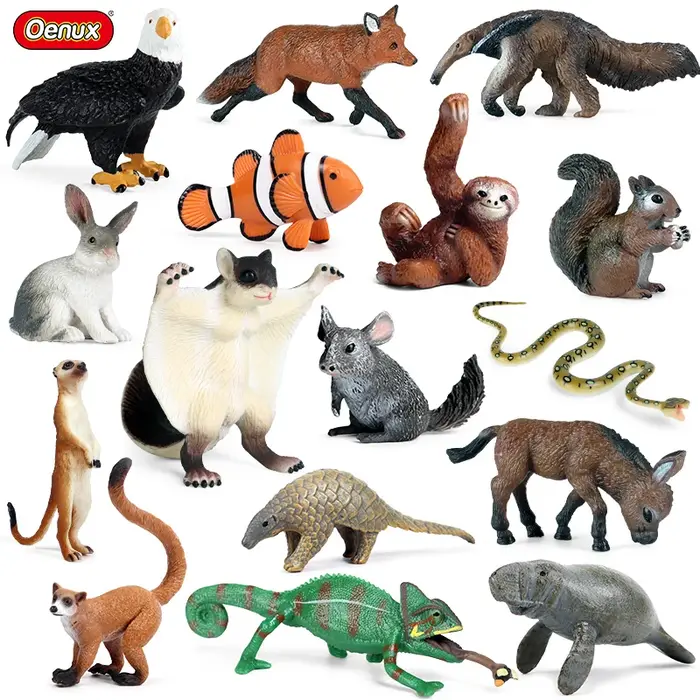 Oenux Simulation mignon forêt animaux sauvages figurines hibou Pangolin lamantin lapin modèle Miniat