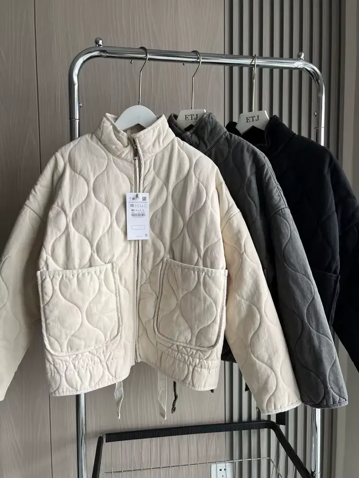 Manteau matelassé en polyester pour femme, nouvelle collection 2026, style vintage, en rayonne Lenzi