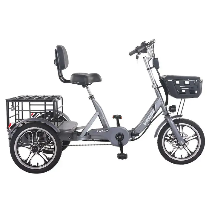 Vélo électrique pliant tricycle 3 roues stable pour adultes avec panier pour courses et déplacements quotidiens femmes personnes âgées