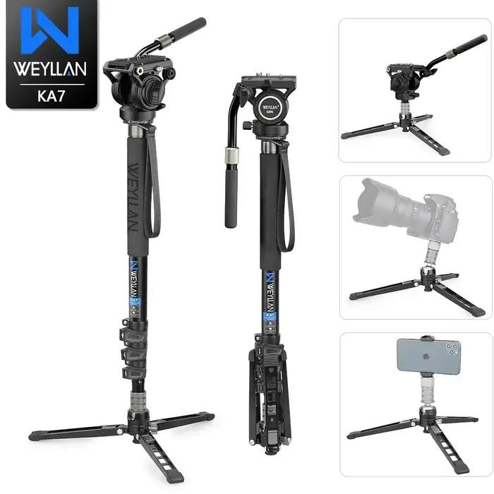 Trépied pour appareil photo reflex numérique professionnel, monopode, 360, panoramique, tête des Émi
