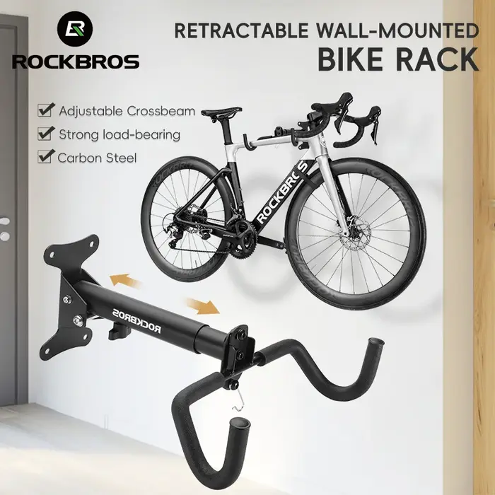 Support de vélo mural réglable pour vélos de route et VTT robuste et sécurisé pour garage ou maison