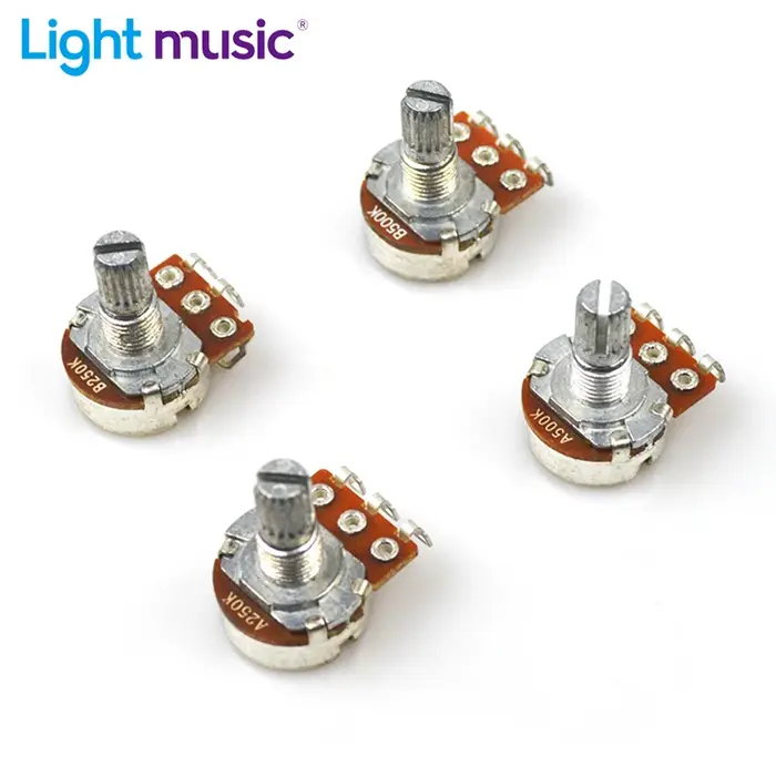 Potentiomètre cannelé pour guitare électrique, 2 pièces, A500K B500K A250K B250K, petit Pot, effet b