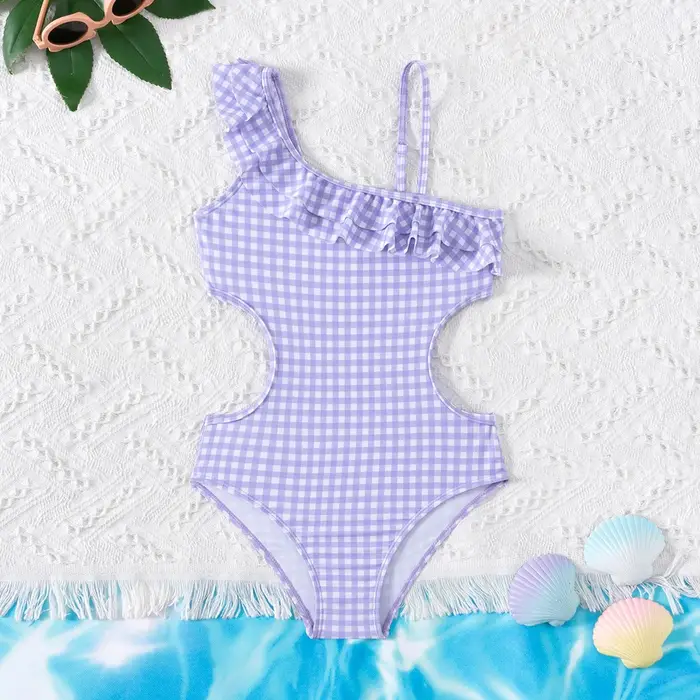 Maillot de bain une pièce à volants pour filles 5-14 ans - Mode été enfants adolescentes