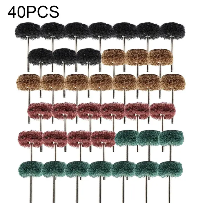 Mini perceuse brosse Abrasive en Nylon, roue de polissage, tête de ponçage, tige de 3mm, grain 180 à