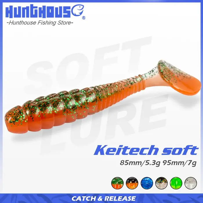 Hunthouse Keitech Swing Impact Silicone leurre de pêche 85 & 95mm 5.3 & 7g leurres souples facile Sh