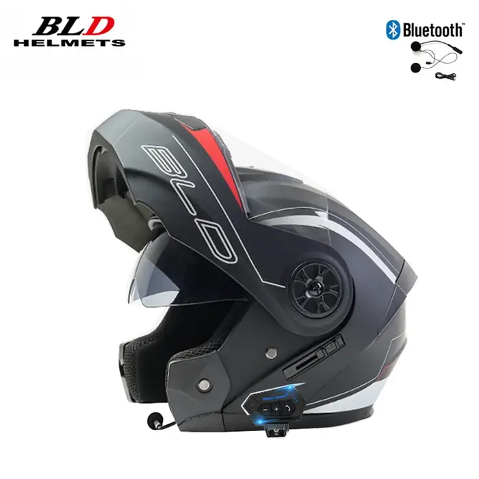 Casque de moto modulaire rabattable, double visière, Bluetooth Safrty, équitation, puzzles complets,