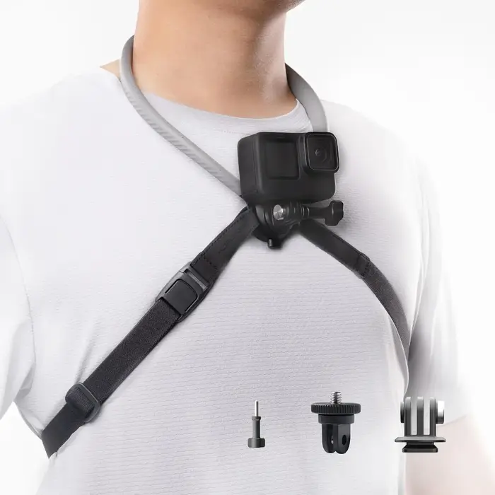 IcalYTECH-Caplock Neck Hold Mount, Chest Mount pour GoPro 12, 11/10, Insta360, DJI Osmo Action, Sili