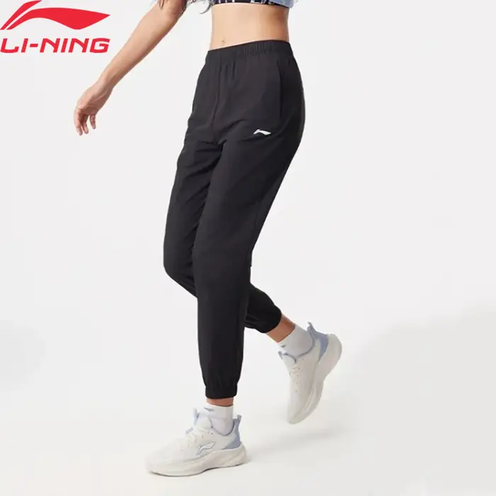Li-Ning Pantalon de course pour femme AT DRY FREEZE Coupe régulière 86%Nylon 14%Spandex Confortable 