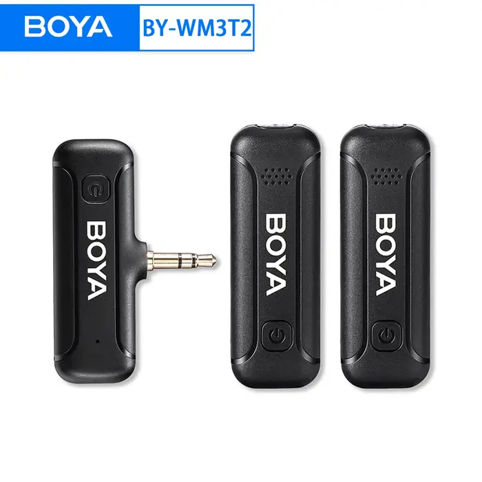 BOYA BY-WM3T2-M2 Sans Fil Lavalier Revers 3.5mm TRS Réduction du Bruit Microphone pour IL, Nikon, So