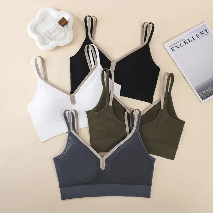 Soutien-gorge sport femme sans coutures - Brassière yoga anti-transpiration push-up pour fitness
