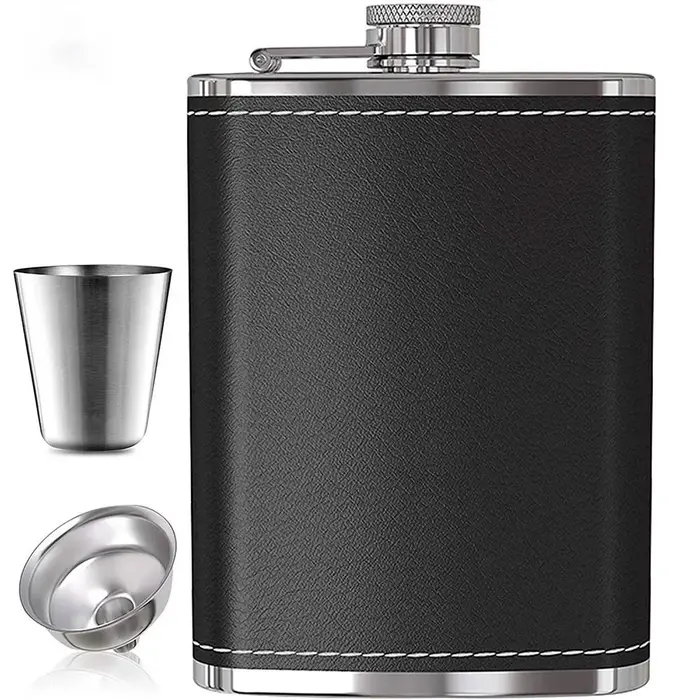 Flacon de hanche Portable en acier inoxydable de 8oz, 1 pièce, Flagon, Pot à whisky, vin, couvercle 