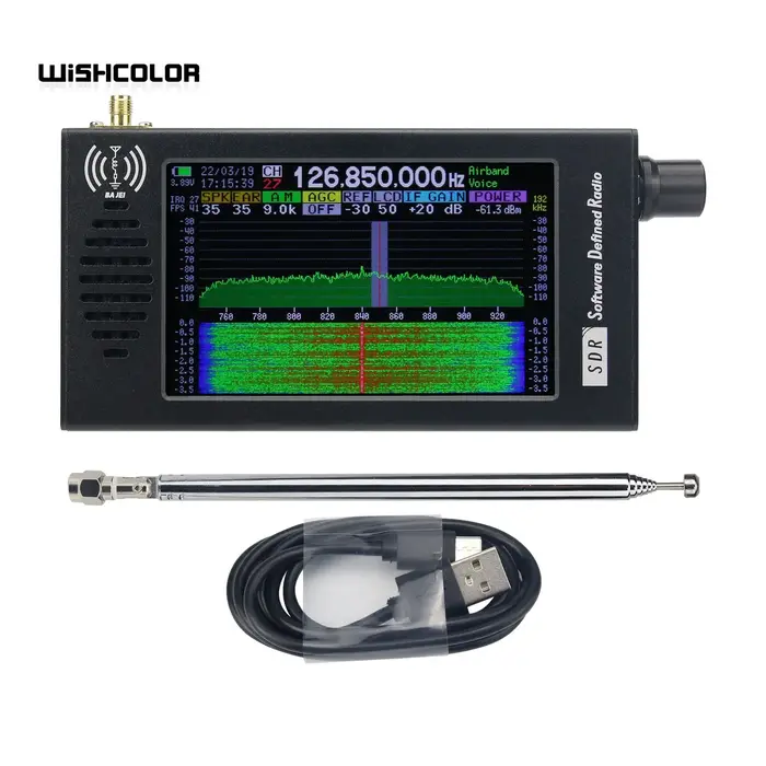 Wishcolor DSP-01 SDR Radio Récepteur DSP Numérique Démodulation CW/AM/SSB/FM/WFM avec 4.3 "IPS LCD