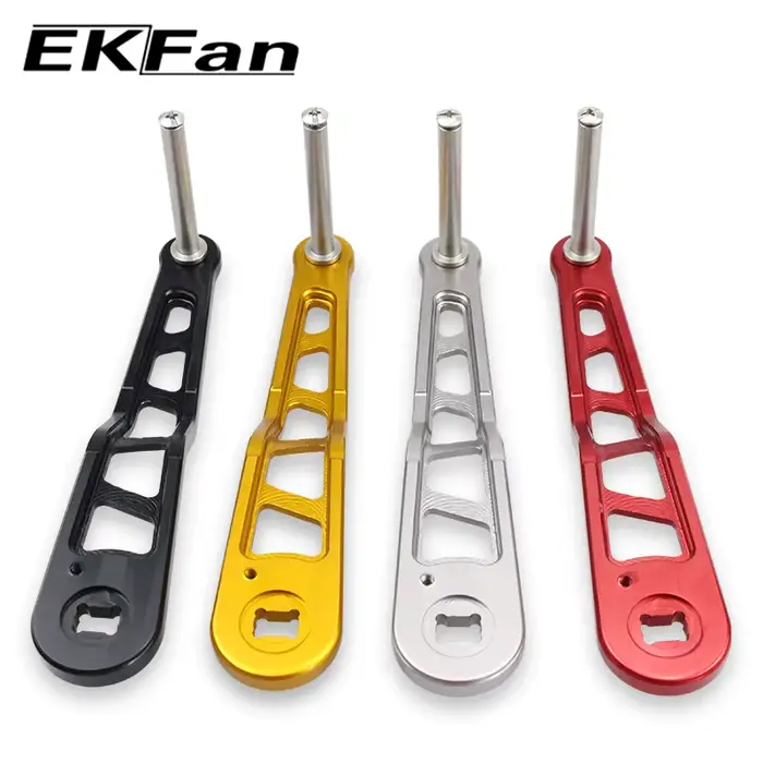 EKFAN-Poignée de moulinet en acier inoxydable avec gravure de technologie CNC, accessoire de pêche, 
