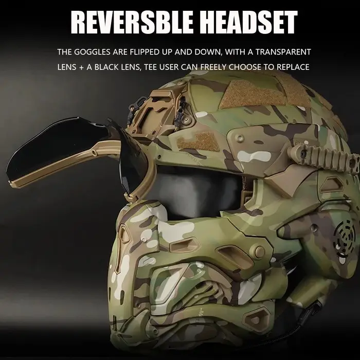 Casque tactique d'assaut W-Ronin et masque tactique, conception modulaire, casque intégré, ventilate