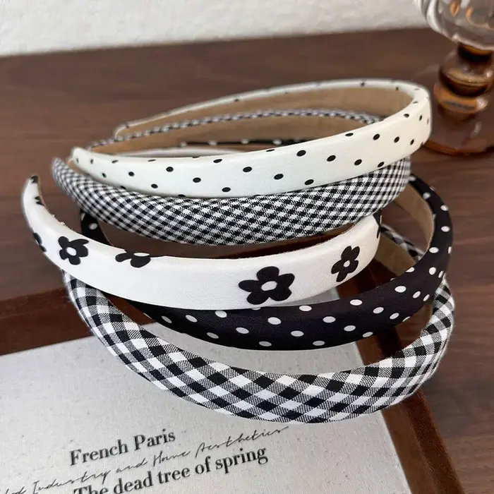Bandes de cheveux à pois pour femmes, imprimé Floral, cerceau pour filles douces, accessoires pour c