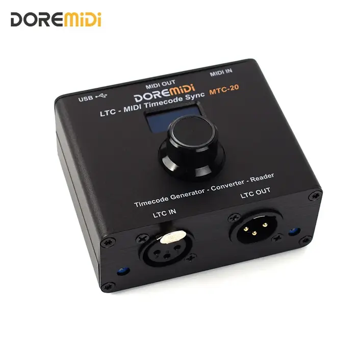 Dispositif DOREMIDI LTC-MIDI Timecode Sync (MTC-20) pour synchroniser le code temporel MIDI et le co