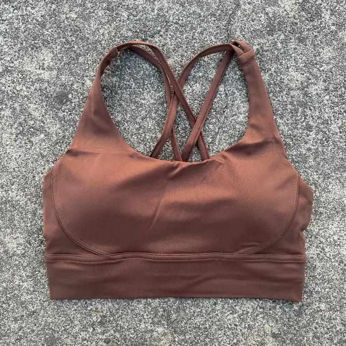 Soutien-gorge de sport pour femmes, couleur unie, dos croisé, doux, Fitness, haut, sous-vêtements Yo